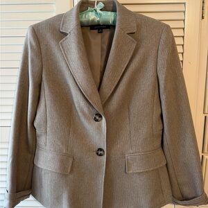 Evan Picone Classic Tan Houndstooth Blazer